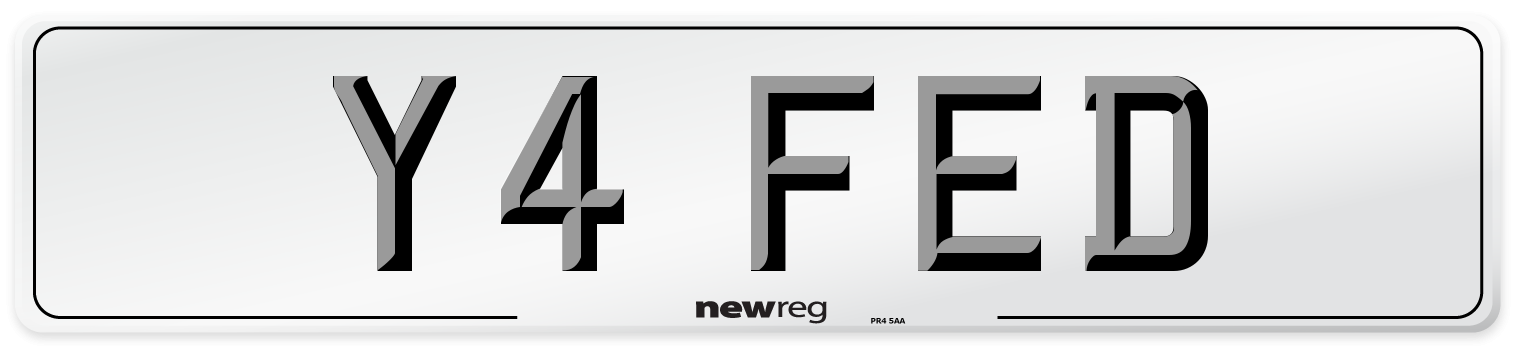 Y4 FED Number Plate from New Reg